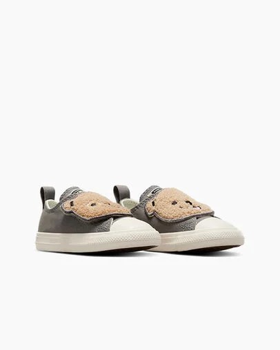 Converse Chuck Taylor All Star One Strap Sherpa Bear Kids' Sneakers Grey NZ | C-90324679