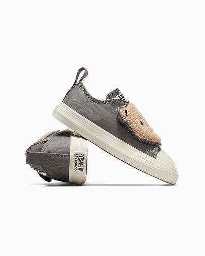 Converse Chuck Taylor All Star One Strap Sherpa Bear Kids' Sneakers Grey NZ | C-90324679