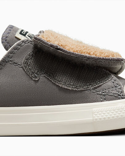 Converse Chuck Taylor All Star One Strap Sherpa Bear Kids' Sneakers Grey NZ | C-90324679