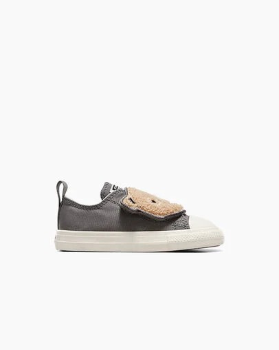 Converse Chuck Taylor All Star One Strap Sherpa Bear Kids\' Sneakers Grey NZ | C-90324679