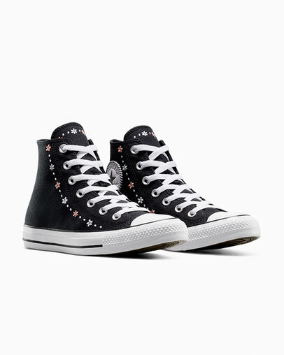 Converse Chuck Taylor All Star Petite Petals Women Sneakers Black / White NZ | C-47650929