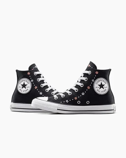 Converse Chuck Taylor All Star Petite Petals Women Sneakers Black / White NZ | C-47650929