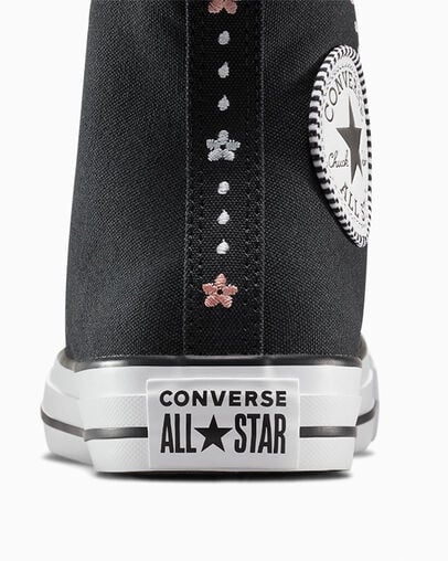 Converse Chuck Taylor All Star Petite Petals Women Sneakers Black / White NZ | C-47650929