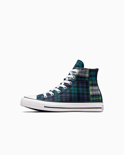 Converse Chuck Taylor All Star Plaid Kids' Sneakers Green / Navy / White NZ | C-60532919