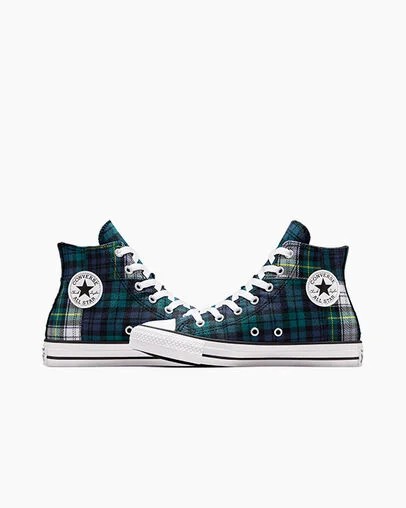 Converse Chuck Taylor All Star Plaid Kids' Sneakers Green / Navy / White NZ | C-60532919