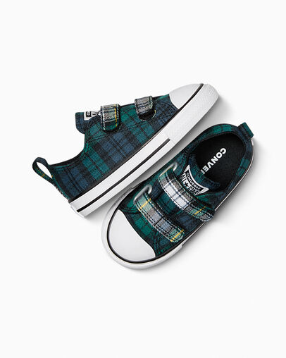 Converse Chuck Taylor All Star Plaid Kids' Sneakers Green / Navy / White NZ | C-05792819