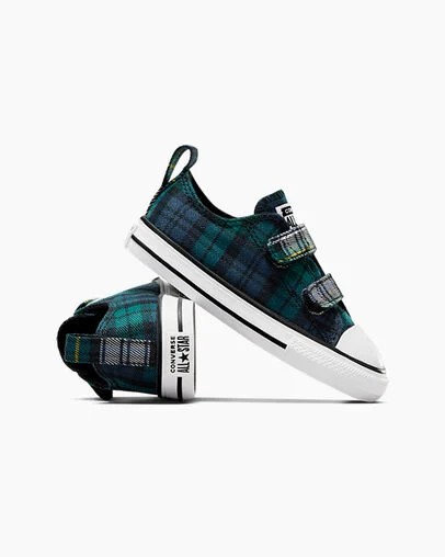 Converse Chuck Taylor All Star Plaid Kids' Sneakers Green / Navy / White NZ | C-05792819