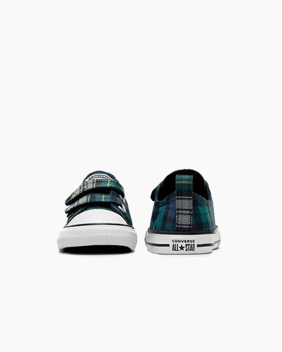 Converse Chuck Taylor All Star Plaid Kids' Sneakers Green / Navy / White NZ | C-05792819