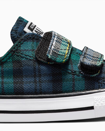 Converse Chuck Taylor All Star Plaid Kids' Sneakers Green / Navy / White NZ | C-05792819