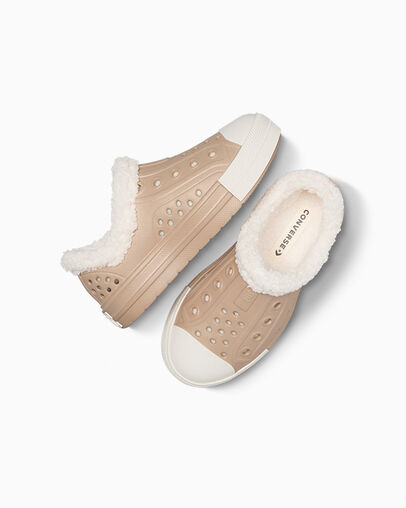 Converse Chuck Taylor All Star Play Lite CX Sherpa Kids' Sneakers Light Brown NZ | C-09614759