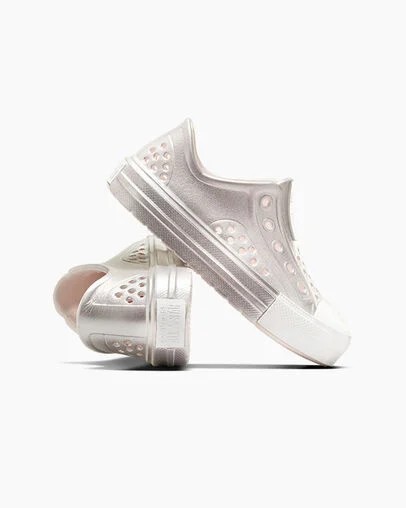 Converse Chuck Taylor All Star Play Lite CX Metallic Kids' Sneakers Pink / Silver / White NZ | C-57841069