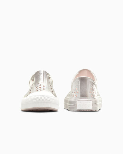 Converse Chuck Taylor All Star Play Lite CX Metallic Kids' Sneakers Pink / Silver / White NZ | C-57841069