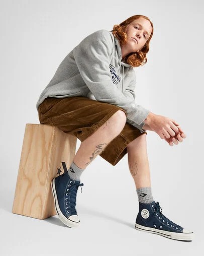 Converse Chuck Taylor All Star Pro Suede Women Skate Shoes Navy / Black NZ | C-82973019