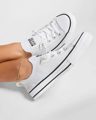 Converse Chuck Taylor All Star Shoreline Knit Women Slip On Shoes White / Black NZ | C-57603289