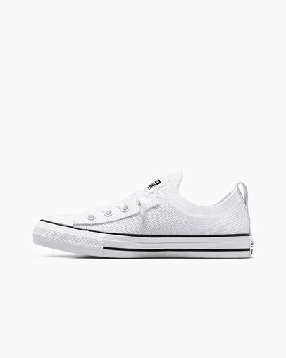 Converse Chuck Taylor All Star Shoreline Knit Women Slip On Shoes White / Black NZ | C-57603289
