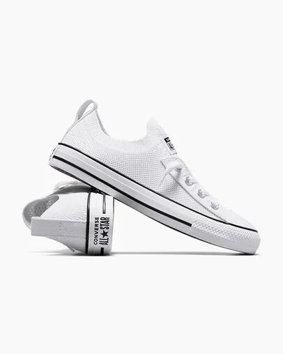 Converse Chuck Taylor All Star Shoreline Knit Women Slip On Shoes White / Black NZ | C-57603289