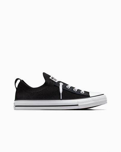 Converse Chuck Taylor All Star Shoreline Knit Women Slip On Shoes Black / White NZ | C-27693089