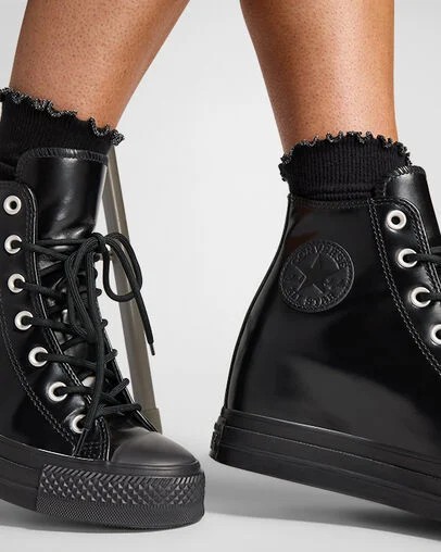Converse Chuck Taylor All Star Wedge Women Platform Shoes Black NZ | C-28154969