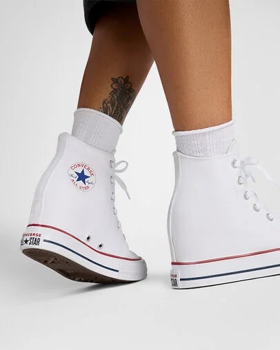 Converse Chuck Taylor All Star Wedge Women Platform Shoes White / Red / Navy NZ | C-06231949