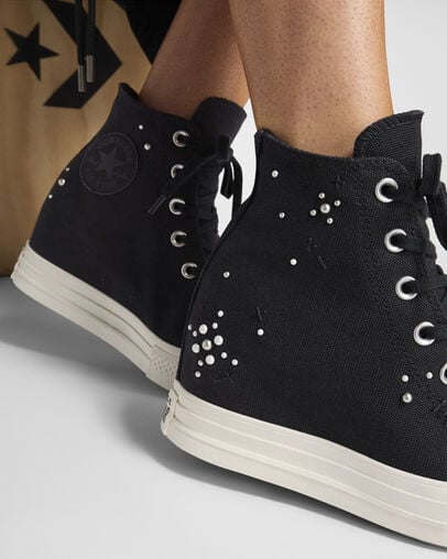 Converse Chuck Taylor All Star Wedge Women Platform Shoes Black NZ | C-60437829