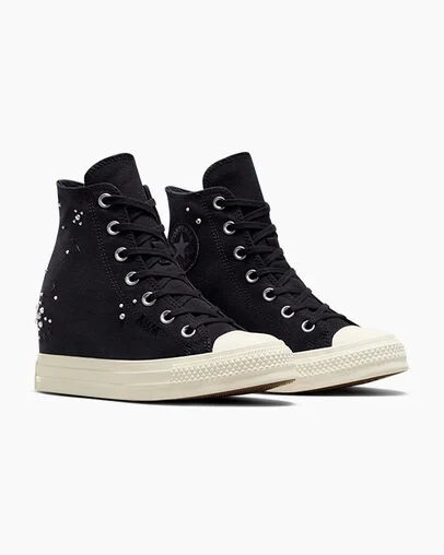 Converse Chuck Taylor All Star Wedge Women Platform Shoes Black NZ | C-60437829