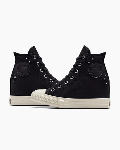 Converse Chuck Taylor All Star Wedge Women Platform Shoes Black NZ | C-60437829