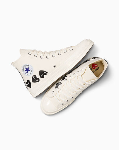 Converse Converse x PLAY Comme des Garçons Chuck 70 Multi Heart Men Sneakers White / Black NZ | C-94310679