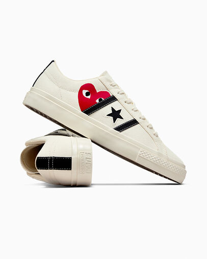 Converse Converse x PLAY Comme des Garçons One Star Academy Pro Women Skate Shoes White / Black / Red NZ | C-31974259