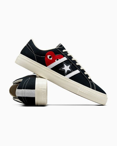 Converse Converse x PLAY Comme des Garçons One Star Academy Pro Women Skate Shoes Black / Red NZ | C-41259869