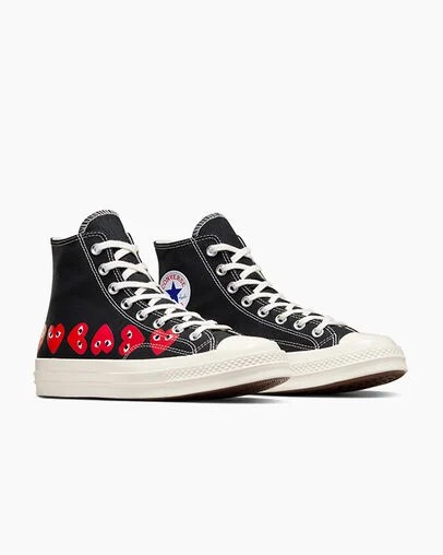 Converse Converse x PLAY Comme des Garçons Chuck 70 Multi Heart Women Sneakers Black / Red NZ | C-04693859