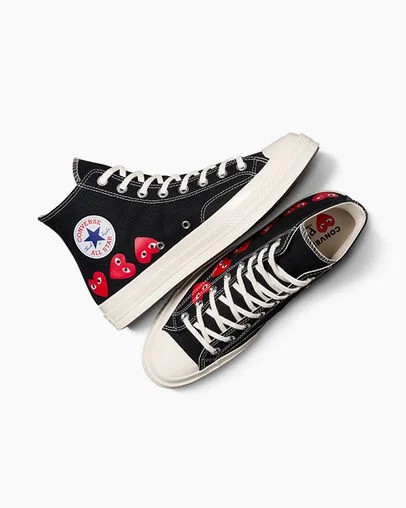 Converse Converse x PLAY Comme des Garçons Chuck 70 Multi Heart Women Sneakers Black / Red NZ | C-04693859