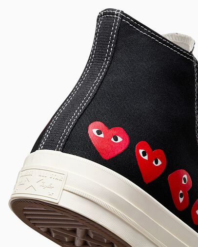 Converse Converse x PLAY Comme des Garçons Chuck 70 Multi Heart Women Sneakers Black / Red NZ | C-04693859