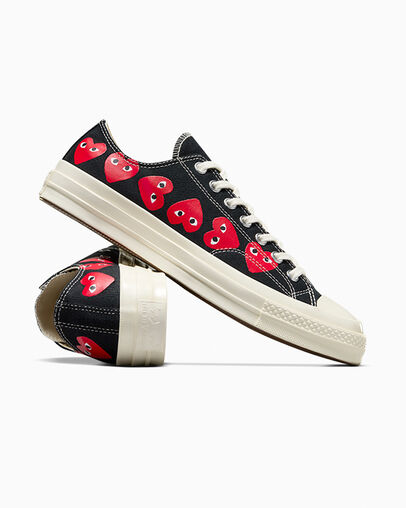 Converse Converse x PLAY Comme des Garçons Chuck 70 Multi Heart Women Sneakers Black / Red NZ | C-10583279