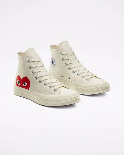 Converse Converse x PLAY Comme des Garçons Chuck 70 Women Sneakers White / Red NZ | C-74235869
