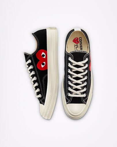 Converse Converse x PLAY Comme des Garçons Chuck 70 Women Sneakers Black / White / Red NZ | C-72598639