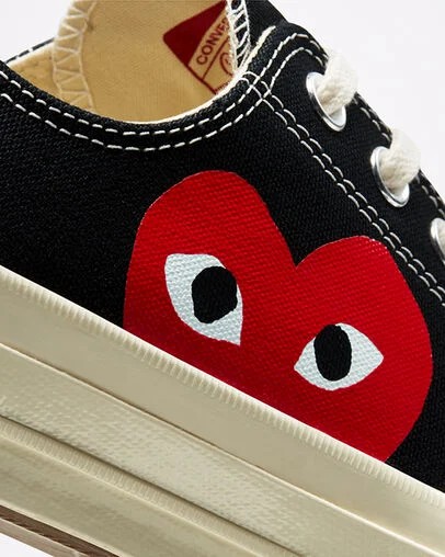Converse Converse x PLAY Comme des Garçons Chuck 70 Women Sneakers Black / White / Red NZ | C-72598639