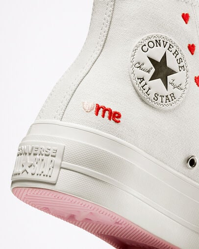 Converse Crafted With Love Chuck Taylor All Star Lift Women Sneakers White / Red NZ | C-29680179