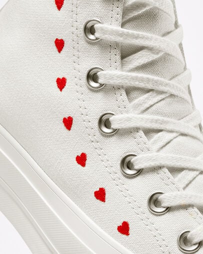 Converse Crafted With Love Chuck Taylor All Star Lift Women Sneakers White / Red NZ | C-29680179