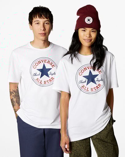 Converse Go-To All Star Patch Standard-Fit Men T Shirts White NZ | C-20645989