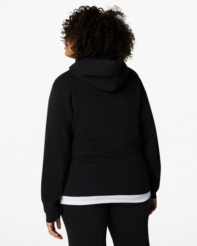 Converse Go-To Embroidered Star Chevron Standard-Fit Fleece Women Hoodie Black NZ | C-92536489