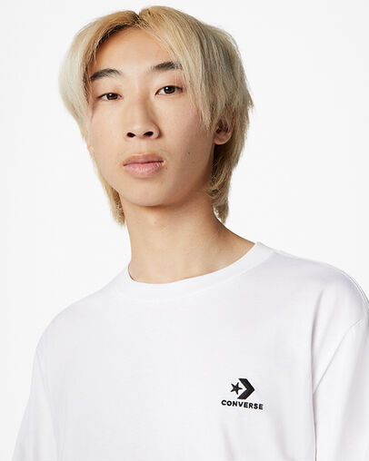 Converse Go-To Embroidered Star Chevron Standard-Fit Men T Shirts White NZ | C-74065319