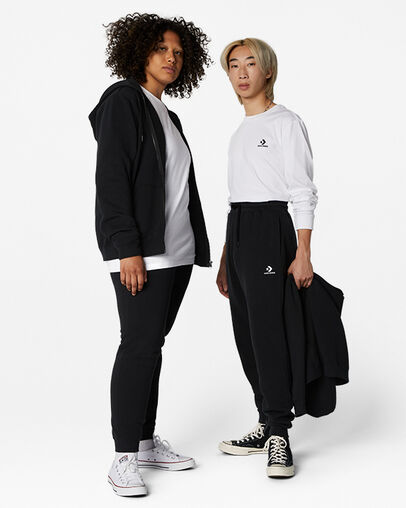 Converse Go-To Embroidered Star Chevron Standard-Fit Men Sweatpants Black NZ | C-37014289