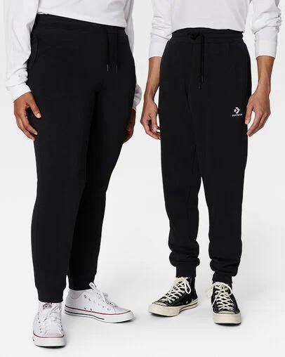 Converse Go-To Embroidered Star Chevron Standard-Fit Men Sweatpants Black NZ | C-37014289