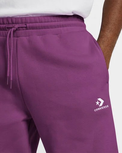 Converse Go-To Embroidered Star Chevron Standard-Fit Men Sweatpants Purple NZ | C-54683099