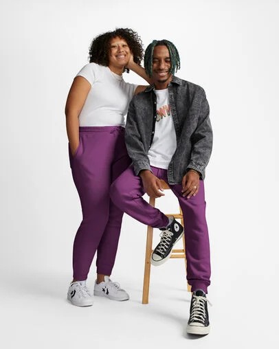 Converse Go-To Embroidered Star Chevron Standard-Fit Men Sweatpants Purple NZ | C-54683099