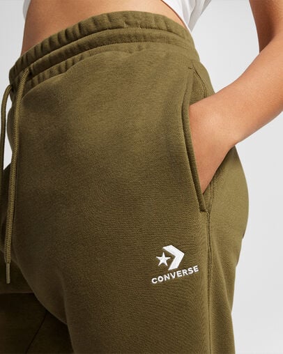 Converse Go-To Embroidered Star Chevron Standard-Fit Men Sweatpants Olive NZ | C-36140989