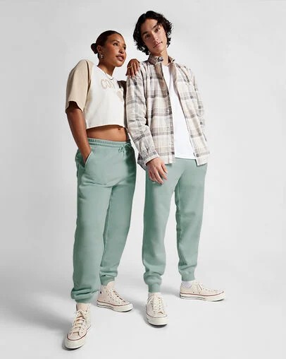 Converse Go-To Embroidered Star Chevron Standard-Fit Men Sweatpants Green NZ | C-35862749