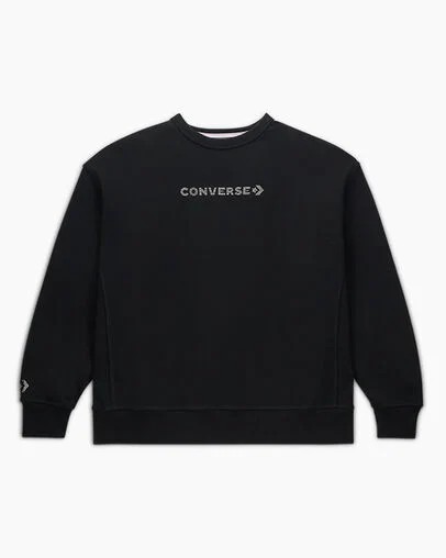 Converse Gold Standard Crew Neck Men Sweatshirt Black NZ | C-62105349