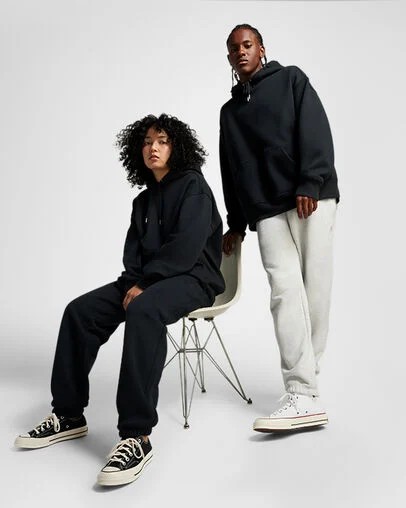 Converse Gold Standard Loose-Fit Men Hoodie Black NZ | C-23165409