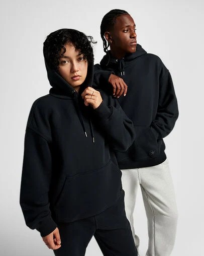 Converse Gold Standard Loose-Fit Men Hoodie Black NZ | C-23165409